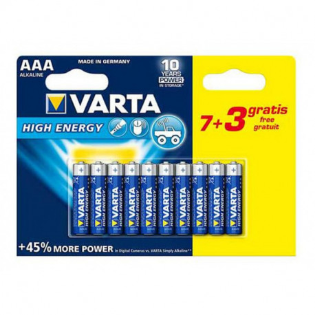 Varta Alkaline High Energy 10 piles 1,5V AAA (lot de 2)