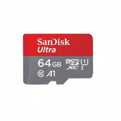 Sandisk Carte mémoire micro SDXC Ultra UHS-I - 64 Go + Adaptateur SD