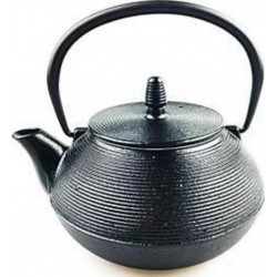 Essentielb Machine à thé - Théière Théière en fonte noire avec filtre - 0,8L