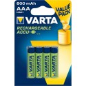 Varta 4 piles rechargeables 800mAh 1,2V AAA (lot de 2)