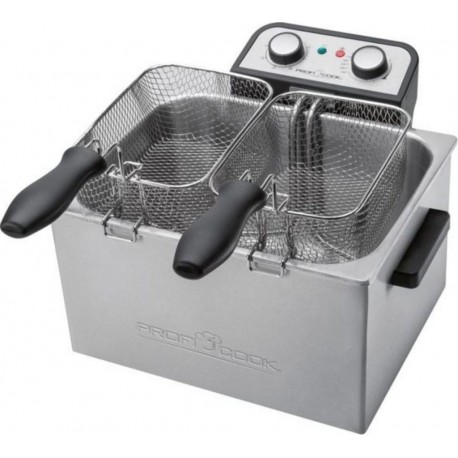 NC 407067 Proficook friteuse double profondeur 3000 w 5 l argentée pc-fr 1038 407067