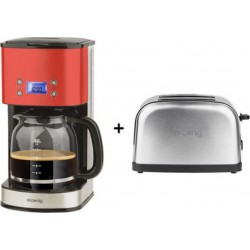 H.koenig Tos7 + mg30 rouge grille pain et cafetière programmable 1.8l h.koenig