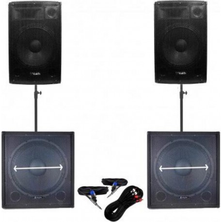 Ibiza Enceinte sono Pack 181815 Sono DJ 3400W Caissons bi-am