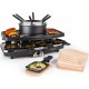 Klarstein entrecote 2-en-1 - appareil á raclette et fondue 1100 w, plaque en pierre naturelle, service pour 8 personnes