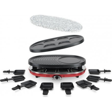 H.koenig rp418 appareil a raclette 4 en 1 raclette crepiere grill pierre a griller 1500W