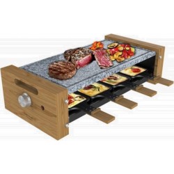 Raclette cecotec cheese&grill 8600 wood allstone bois, 1200 w, desing amovible, thermostat ajustable