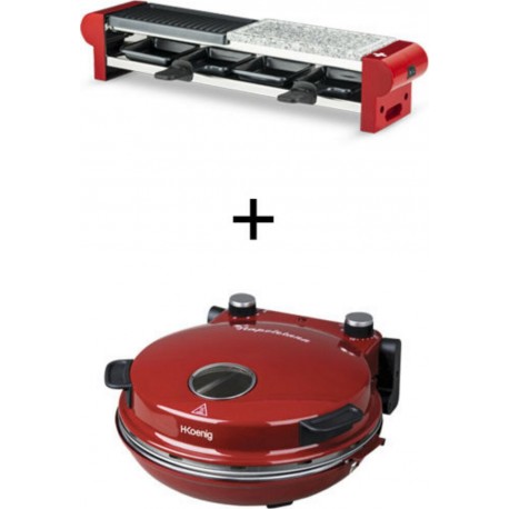 H.koenig rp4 appareil a raclette pierre + napl350 four a pizza 350°c