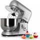 Klarstein bella argentea - robot de cuisine patissier multifonction (2000w, bol de 5l, 6 vitesses)