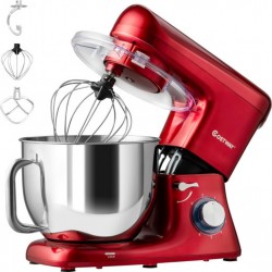 Giantex robot pâtissier 1400W avec bol 7l batteur electrique en inox et abs à 6 vitesses réglables avec fouet, crochet à pâte