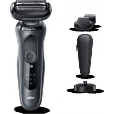 Braun series&nbsp;6 60-n4500cs tondeuse barbe - 3 sabots - station de charge - technologie sensoflex -autonomie 50min BRA421020124092