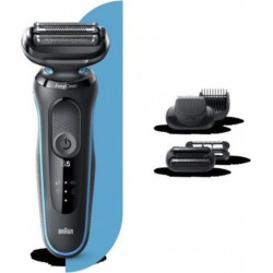 Braun séries&nbsp;5 50-m1850s - rasoir électrique homme - 3 lames flexibles - systeme easy clean - batterie li-ion- etanche ZMAGCA641