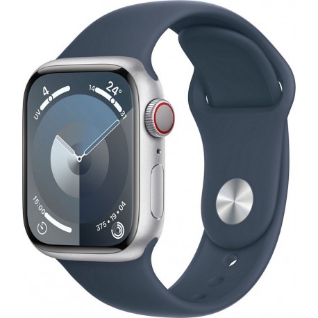 Apple Montre connectée WATCH Serie 9 Cellular 41mm Aluminium/Argent Bleu Orage S/M