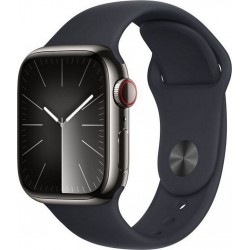 Apple Montre connectée WATCH Serie 9 Cellular 41mm Acier/Graphite Minuit S/M