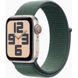 Apple Montre connectée WATCH SE 44mm Lumière Stellaire/Vert Loop Cell