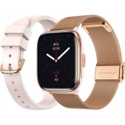 NC Montre connectée ECHO Rainbow Nano Or Rose Silicone + Milanais
