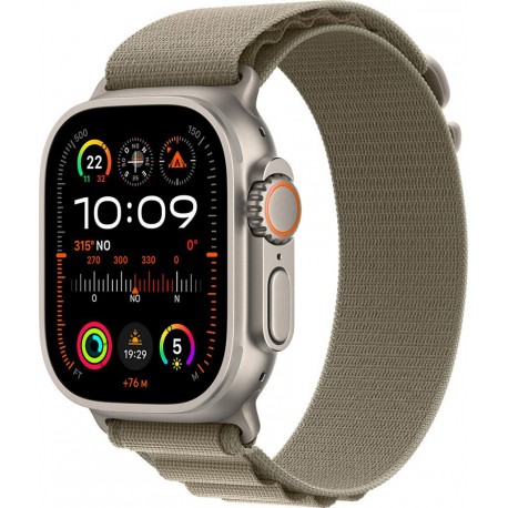Apple Montre connectée WATCH Ultra 2 Cellular 49MM Titane/Boucle Alpine Vert S