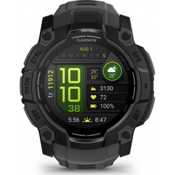 Garmin Montre sport Instinct3 Amoled 50mm Noir Bracelet gris