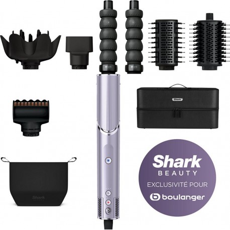 Shark Fer multistyle Flexstyle HD466PLEU Lilas + embout anti-frisottis/pochette voyage