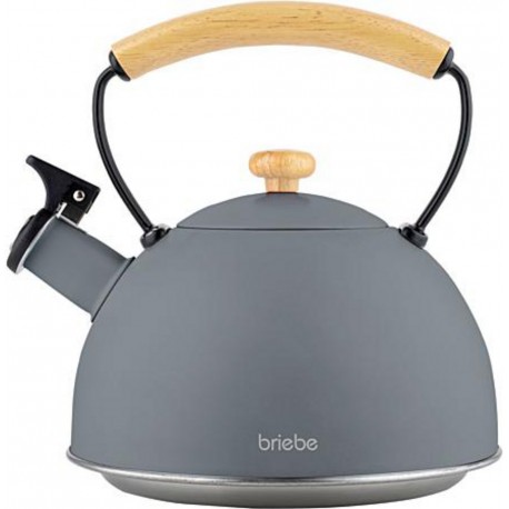 BRIEBE Nordic Théière Sifflet 2,3L Gris