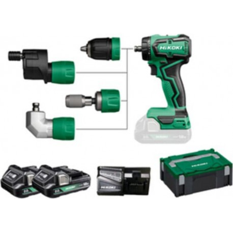 HiKOKI Perceuse-visseuse sans fil Quick DS18DDQ (2,0 Ah) (HSC II) avec accessoires