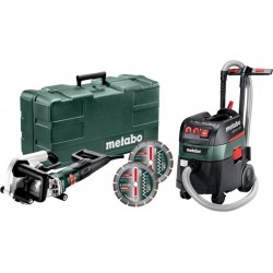 Metabo Fraiseuse de maçonnerie MFE 40 + Aspirateur universel ASR 35 L ACP Set + 2 disques à tronçonner diamantés Classic UC coff