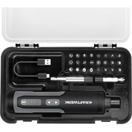 Kraftwerk Tournevis à batterie 3,6V avec USB-C, 1/4, 28 pcs