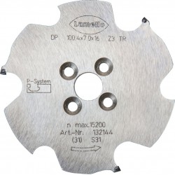 Lamello Fraise à rainurer P-System CNC, DP, D100,4x7xD16 mm, Z3, NL 4xD5,5xD28 mm