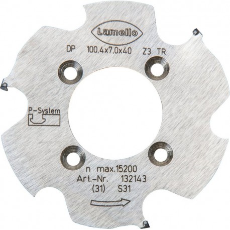 Lamello Fraise à rainurer P-System CNC, DP, D100,4x7xD40 mm, Z3, NL 4xD5,5xD52 mm