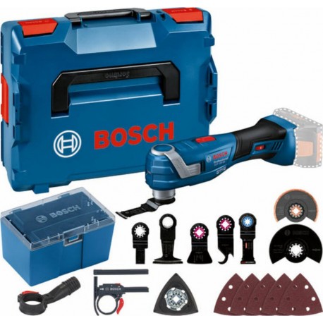 Bosch Multicutter sans fil GOP 18V-34, lames de scie plongeantes Starlock+divers accessoires, L-BOXX