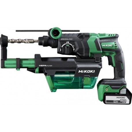 Hikoki Perforateur-burineur sans fil HiKOKI DH18DPC (5,0 Ah) + système d'aspiration des poussières