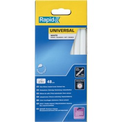Rapid Bâtons de colle universels blancs, diamètre 12x190 mm, 48 pcs carton