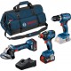 Bosch Combo Kit 3 outils Kit professionnel 18V (GSB,GDXGWS,2x5.0Ah)