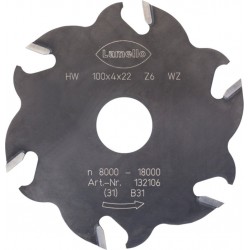Lamello Fraise à rainurer, HW, 100x4 mm, Z6 denture alternée (3+3) pour Classic