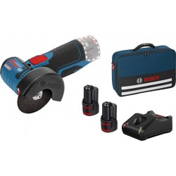 Bosch Meuleuse d'angle sans fil GWS 12V-76 de avec 2x2,0 Ah de batterie Li-Ion