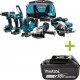 Makita DLX6082T Combo set 18V 3x5,0Ah - lampe 5 machines dans un sac de sport