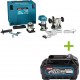 Makita RT001GZ15 Défonceuse de plans et de chants 40V Max sans batteries et chargeur avec accessoires et adaptateur de rail de g