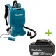 Makita DVC665ZU Aspirateur à dos 2x18V excluant les batteries et le chargeur avec connexion à la machine et 3 adaptateurs, avec
