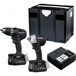 Panasonic EYC232LJ2G Kit combiné perceuse sans fil EY74A3 et clé à chocs EY75A8 18 Volt 5.0 Ah Li-ion en systainer