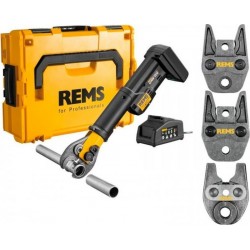 Rems 578X10 R220 R220 Mini-Press S Machine à presser AC 22 V Li-Ion Basic Pack Pince à presser en L-Boxx + 3 mâchoires au choix