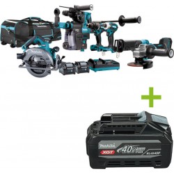 Makita DK0162G601 Combiset - 6 machines 40V max 4.0Ah Li-Ion dans un sac