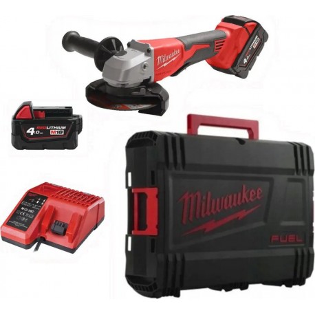 Milwaukee 4933492646 M18 BLSAG125XPD-402X Battery Angle Grinder with paddle switch 18V 4.0Ah in HD Box