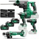 Hikoki KC18DEWHZ Combiné - Perceuse sans fil DS18DE + Perceuse à percussion WR18DC + Meuleuse G1813DA + Marteau combiné DH1826DA