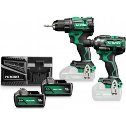 Hikoki KC18DEWKZ Kit combiné - Perceuse sans fil DS18DE + Clé à chocs sans fil WR18DH 1/2 18V 5.0Ah Li-Ion en HSC III