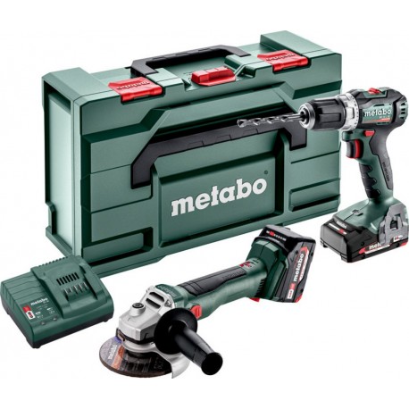 Metabo 685233000 Comboset 2.6.5 BS18L Perceuse sans fil + W18L BL 9-125 Meuleuse 18V 4.0/2.0Ah Li-Ion en x