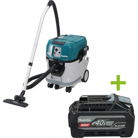 Makita VC007GLZ01 Aspirateur eau et poussière sans fil 2x40V Max excl. batteries et chargeur avec émetteur AWS