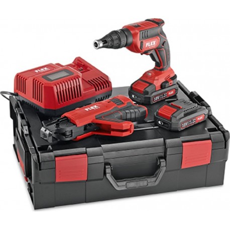 Flex-tools 466824 DW 45 18.0-EC M/2.5 Set tournevis sans fil 18V 2.5Ah Li-Ion avec chargeur de vis en L-Boxx