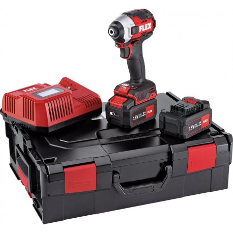 Flex-tools 520771 ID 1/4 18.0-EC-HD/5.0 Set Tournevis à percussion Accu 18V 5.0Ah Li-Ion en L-Boxx