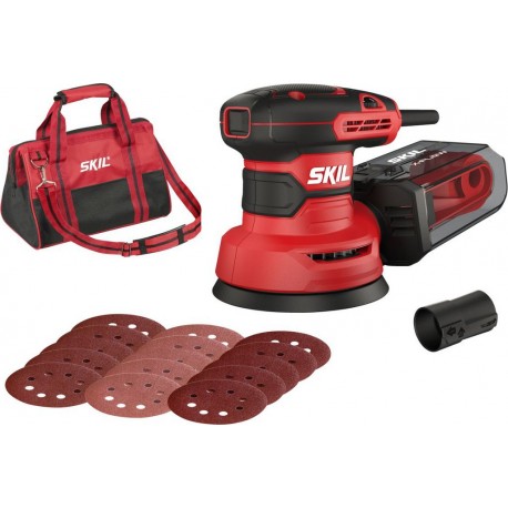 SKIL SR1E7471DA Ponceuse excentrique 125mm 300W en sac + 15x papier de verre