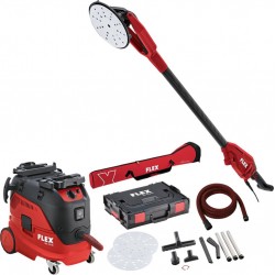 Flex-tools 534958 GE 6 X-EC & VCE 33 L AC Giraffe Kit de ponçage de plafond avec aspirateur de sécurité 30L et accessoires