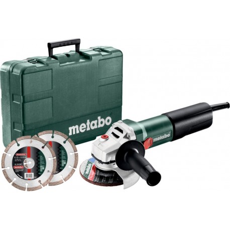 Metabo 600347510 WEQ 1400-125 SET Meuleuse d'angle 125mm 1400 Watt + 2 disques diamantés